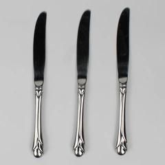 Lot of 3 Mikasa Sweet Pea Stainless Dinner Knives 18/8 Korea Glossy Flatware