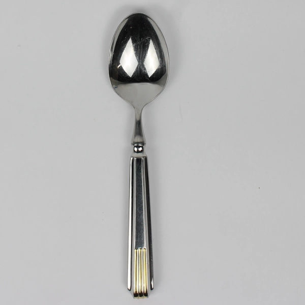 Skyline Gold by Mikasa Oval Soup Spoon (Tablespoon) Stainless Steel Gold Accent 