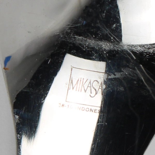 Lot of 6 Rave by Mikasa Soup Spoons (Tablespoons) Stainless Steel Pierced Handle