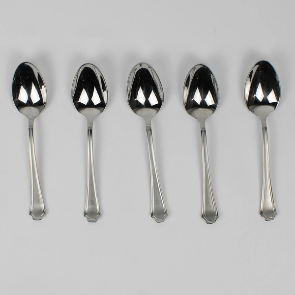 Lot of 5 Tatum Frost by Mikasa 18/10 Stainless Flatware Soup Spoon