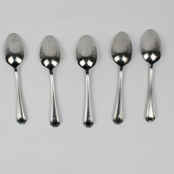 Lot of 5 Tatum Frost by Mikasa 18/10 Stainless Flatware Soup Spoon