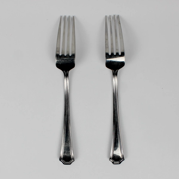 Lot of 2 Tatum Frost by Mikasa Forks Stainless Steel Frost Center Glossy Edge