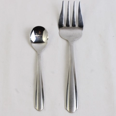 Lot of 2 Wallace Silver Promenade Frost Pattern Sugar Spoon Cold Meat Fork 18/10