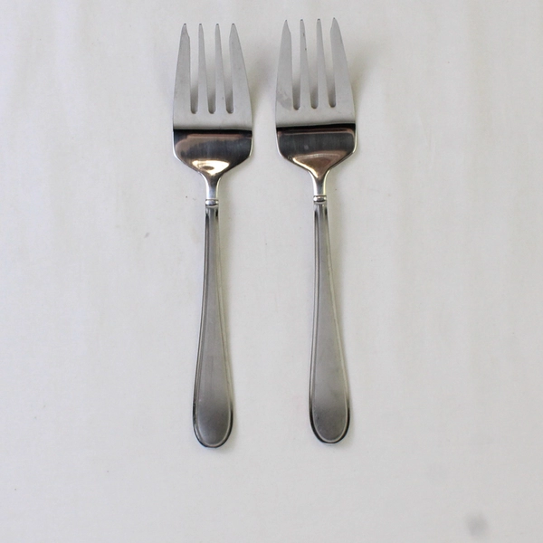 Lot of 2 Mikasa Serving Forks Westfield Frost Pattern 8.25" 18/0 Stainless