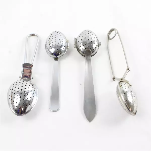Lot of 4 Tea Infusers Stainless Steel 6" Long Loose Leaf Strainers