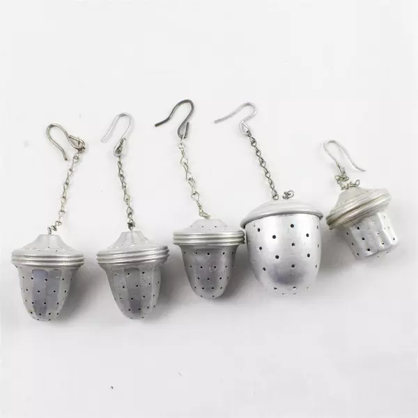 Lot of 5 Metal Tea Infusers Loose Leaf Strainers Reusable 3x3x1.5 