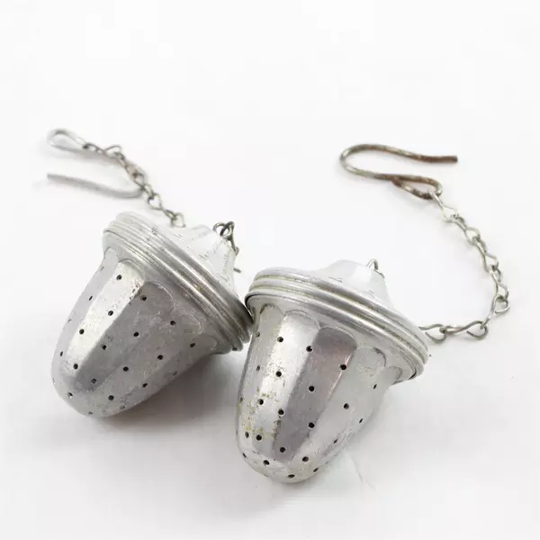 Lot of 5 Metal Tea Infusers Loose Leaf Strainers Reusable 3x3x1.5 