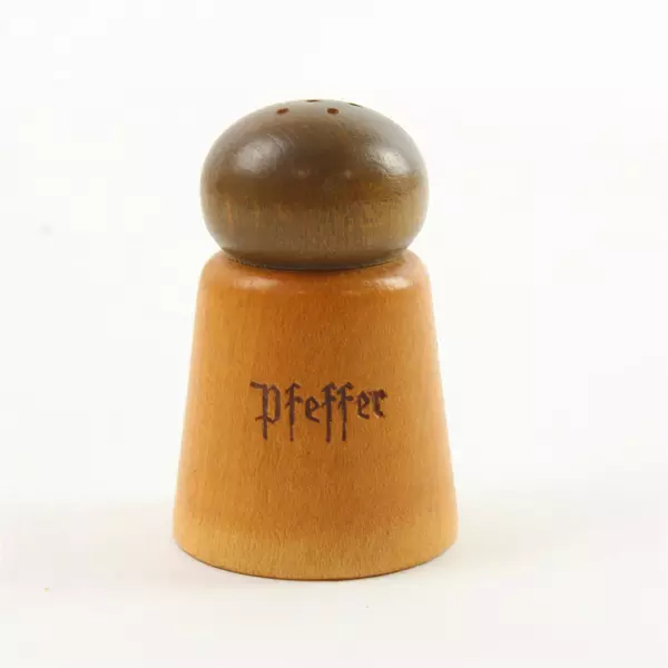 Vintage 1960s German Salt & Pepper Shakers Wooden Collectible