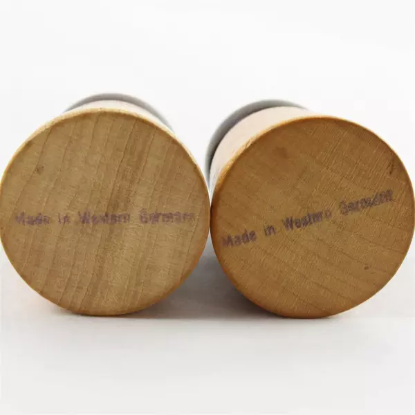 Vintage 1960s German Salt & Pepper Shakers Wooden Collectible