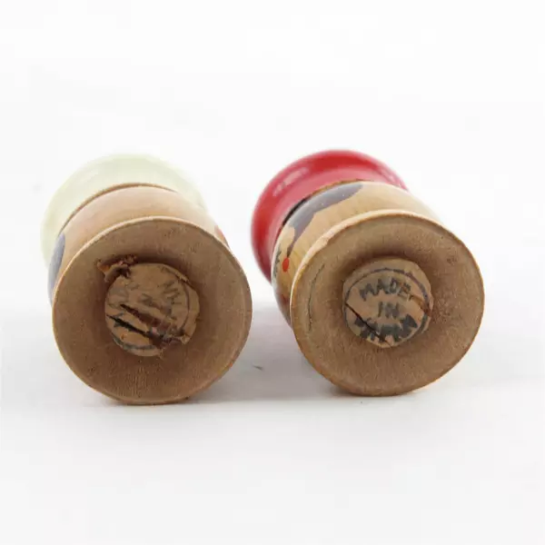 Vintage Wooden Boy & Girl Chef Salt Pepper Shakers Hand-Painted