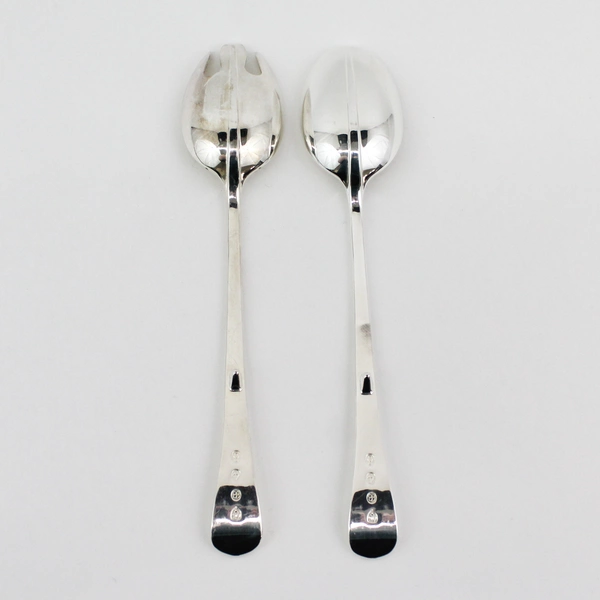 Vintage Gerity G48 Georgian Silver Plate Salad Spoon Fork Server Set 9"