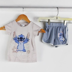 Disney Stitch Pink and Blue 2-Pc Pajama Set Girls' Size 3T