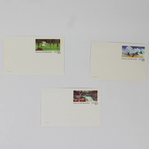 Lot Of 3 USPS 1989 America The Beautiful Wildlife Stamp Postcards