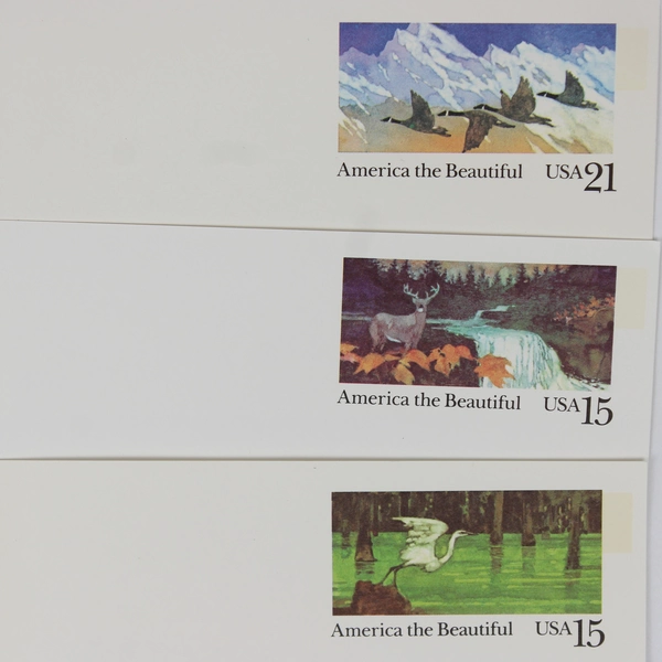 Lot Of 3 USPS 1989 America The Beautiful Wildlife Stamp Postcards