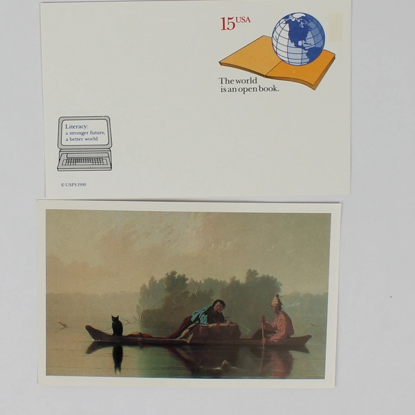Lot Of 3 USPS 1989 1990 Historical Stamp Postcards Hull House Fur Traders 