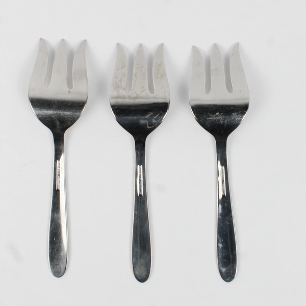 International Silver Creation I Pattern Lot of 3 Cold Meat Serving Forks 8.5" SS