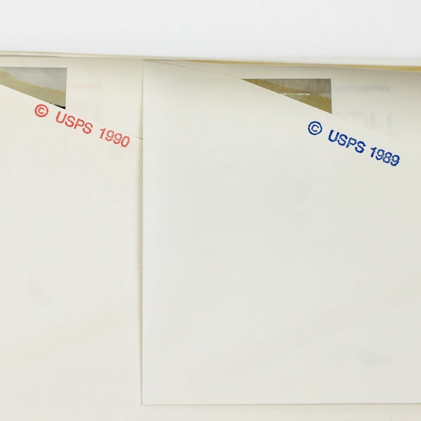 Set Of 2 1990 USPS Hologram 25 Cent Postage Envelopes Football Space Station