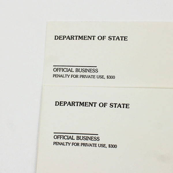 Set Of 2 1990 USPS Department Of State Official Mail Envelopes 