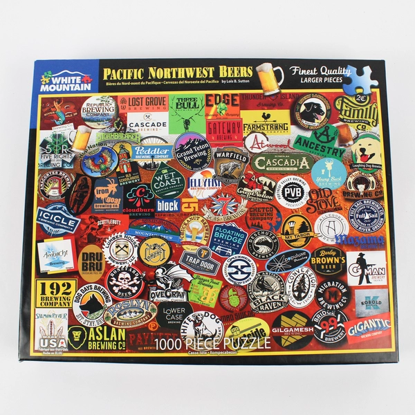 White Mountain 1000 Piece Pacific NW Beers Jigsaw Puzzle #1407, Complete 2018