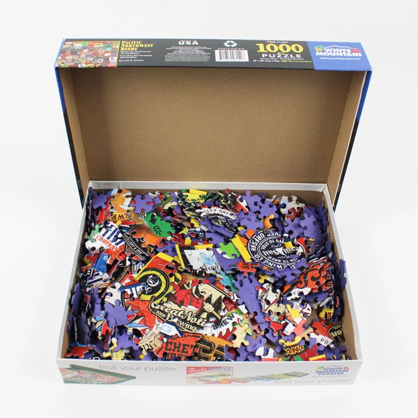 White Mountain 1000 Piece Pacific NW Beers Jigsaw Puzzle #1407, Complete 2018