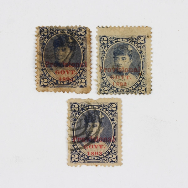 Lot Of 3 Hawaii 1893 2 Cent Provisional Govt Stamps Queen Liliuokalani Used