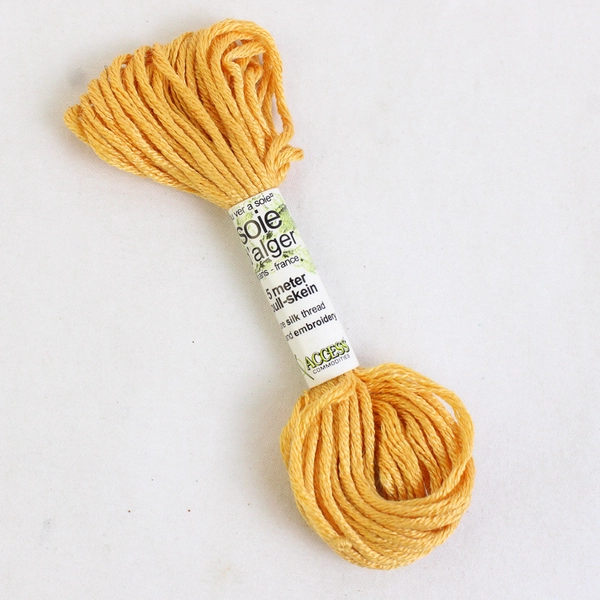 Lot of 2 Soie d'alger 5 Meter Pull-Skein Silk Thread Brown and Gold New 