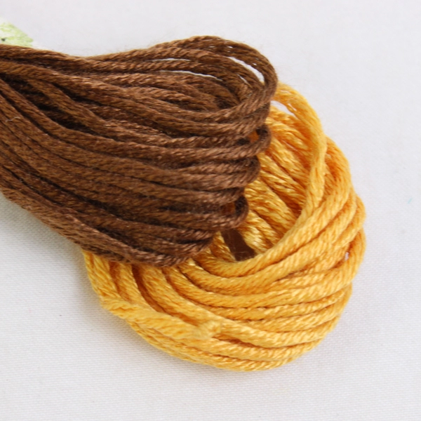 Lot of 2 Soie d'alger 5 Meter Pull-Skein Silk Thread Brown and Gold New 