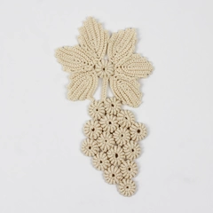 Small Vintage Crocheted Lace Flower or Grapes Cream Color