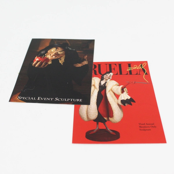 WDCC Disney Members Only Cruella De Vil And Snow White Witch Postcards 4" x 6"