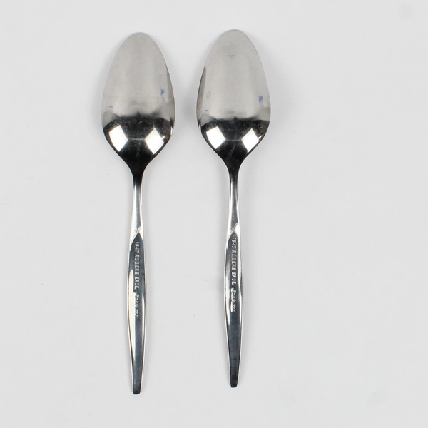 Lot of 2 International Silver Coronado Oval Shaped Soup Spoons Stainless 
