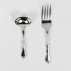 Lot of 2 International Silver Allure Pattern Gravy Ladle & Serving Fork 18/8 SS