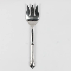 International Silver American Rose Pattern Salad Serving Fork 11" Stainless