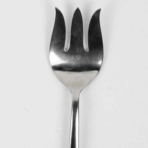 International Silver American Rose Pattern Salad Serving Fork 11" Stainless