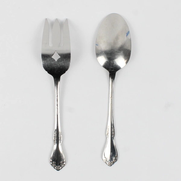 Lot Of 2 Oneida Silver Mansfield (Stainless) Flatware Serving Set 8.5" Long
