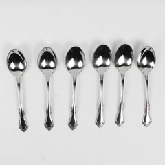 Lot Of 6 Oneida Silver Mansfield (Stainless) Flatware Soup Spoons 7" Tall