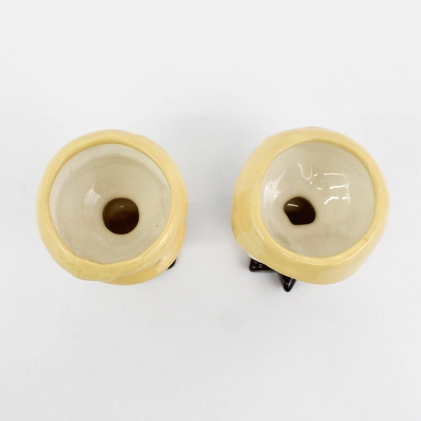 Vintage Pair Of Ceramic Country Boy And Girl Candle Holders Or Planters