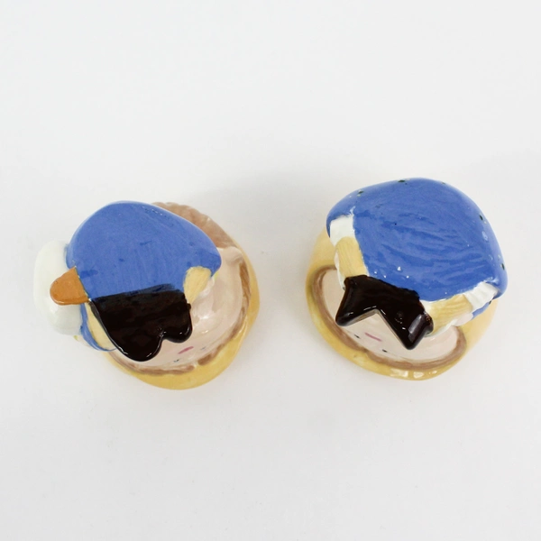 Vintage Pair Of Ceramic Country Boy And Girl Candle Holders Or Planters