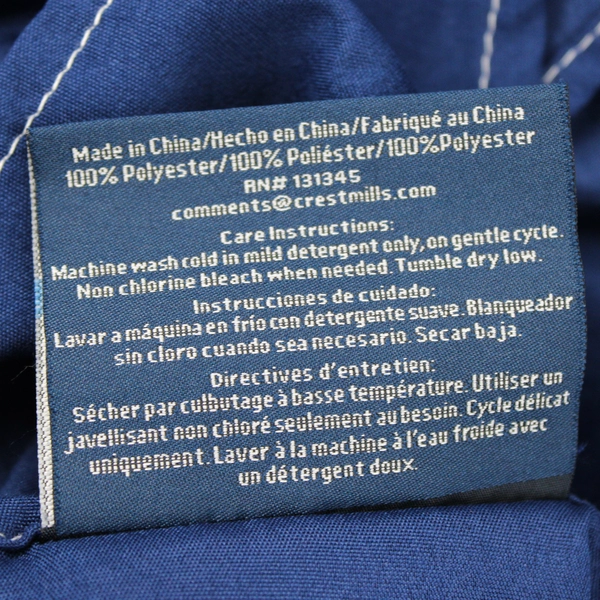 Nautica Kids Blue & White Flat Sheet Single Sized 100% Polyester 65" x 98.5"