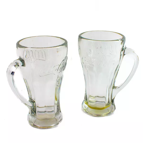 Vintage Coca-Cola Libbey Clear Glass Mugs 14 oz With Handle Barware Cup
