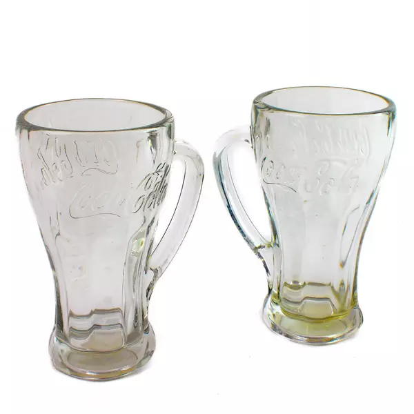 Vintage Coca-Cola Libbey Clear Glass Mugs 14 oz With Handle Barware Cup