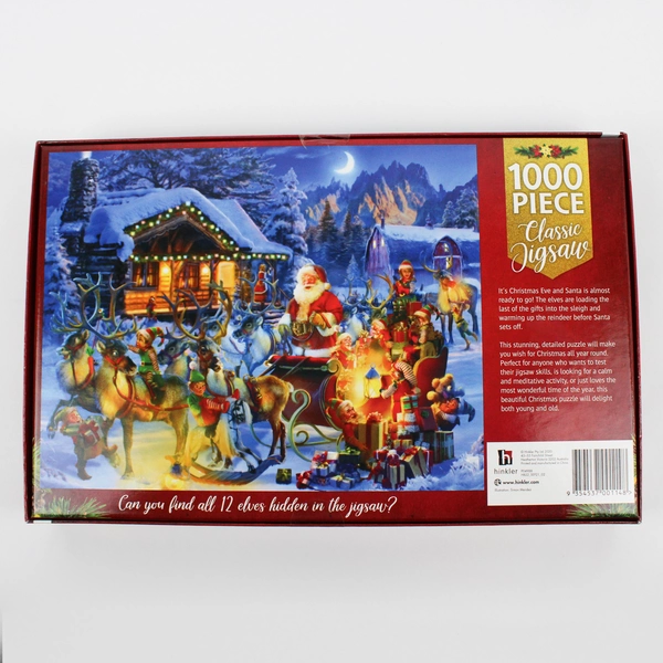Hinkler Classic 1000-Piece Jigsaw Puzzle Santa/Sleigh Winter Wonderland, New