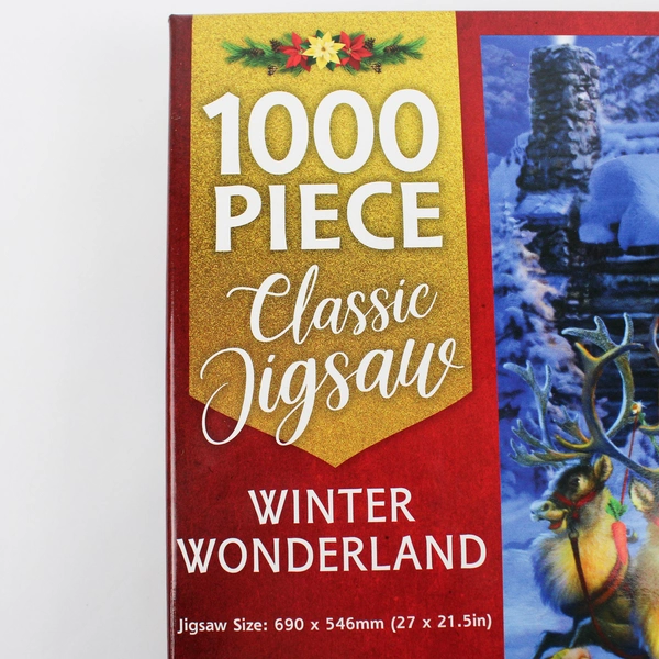 Hinkler Classic 1000-Piece Jigsaw Puzzle Santa/Sleigh Winter Wonderland, New