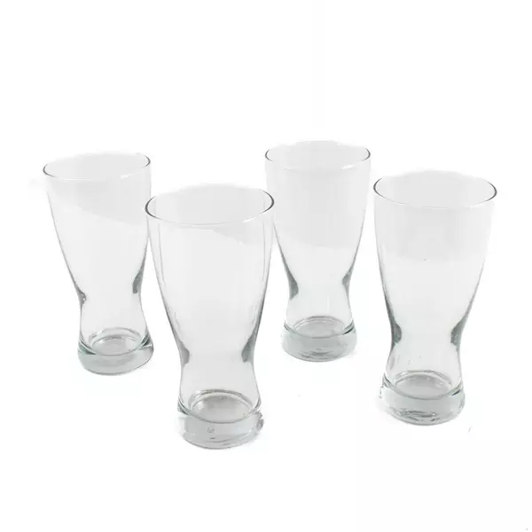 Set of 4 Vintage Clear Pilsner Beer Glasses 6.75" Tall