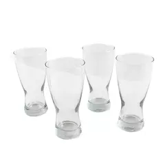 Set of 4 Vintage Clear Pilsner Beer Glasses 6.75" Tall