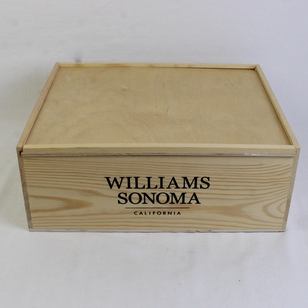 Williams Sonoma California Wooden Slide Top Wine Crate 13"x11"x5"