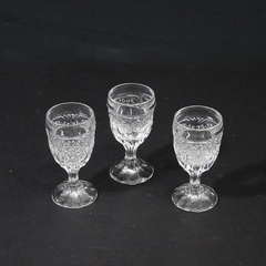 Set Of 3 Crystal D'Adriana Luna Cordial Goblet Wine Glasses 3 5/8"