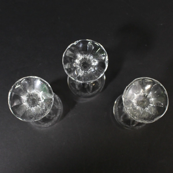 Set Of 3 Crystal D'Adriana Luna Cordial Goblet Wine Glasses 3 5/8"