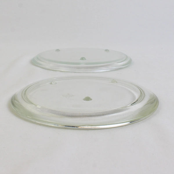 Lot Of 2 Unbranded Unmarked Clear Glass Candle Plate 5.5" Diameter & 6"