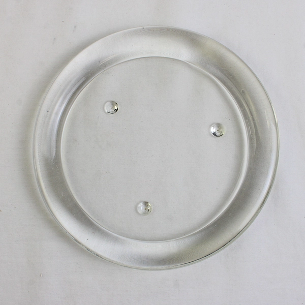 Lot Of 2 Unbranded Unmarked Clear Glass Candle Plate 5.5" Diameter & 6"