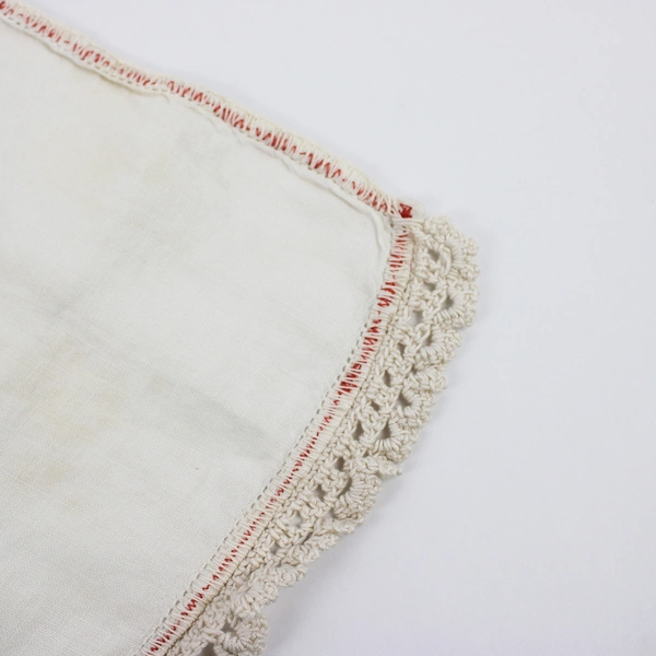 Vintage Floral Embroidered White Dresser Scarf 14" x 40" FLAWED